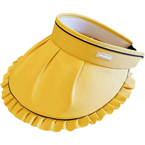 CoCopeaunt Wide Brim Sun Visors for Women Girls Sun Protection Sun Hat Soft Headband Caps Foldable Lightweight Outdoor