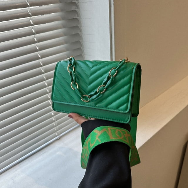 CoCopeaunt Wide Shoulder Strap Hand Bags for Women Chain Small Luxury  Designer Handbag Female Bag Purse Womens Square Crossbody Trend