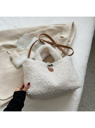 Overlarge Faux Fur Bags for Women Warm Lamb Wool Handbags Luxury Long Plush  Shoulder Bag Fluffy Soft Shopper Tote Designer Bag