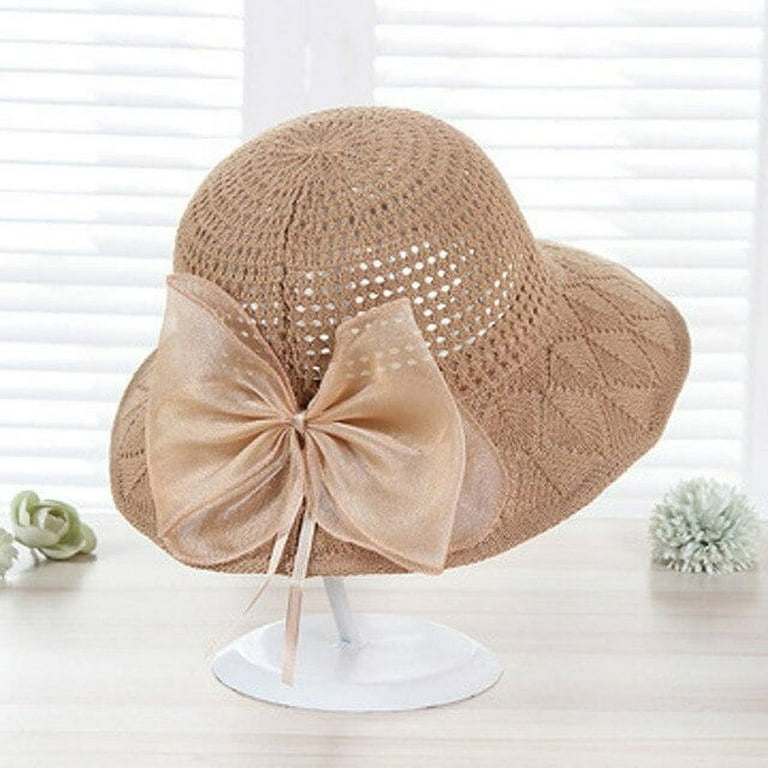 CoCopeaunt Women's Summer Sun Hat, Folding Sun Hat, Beach Bow Fisherman's  Hat