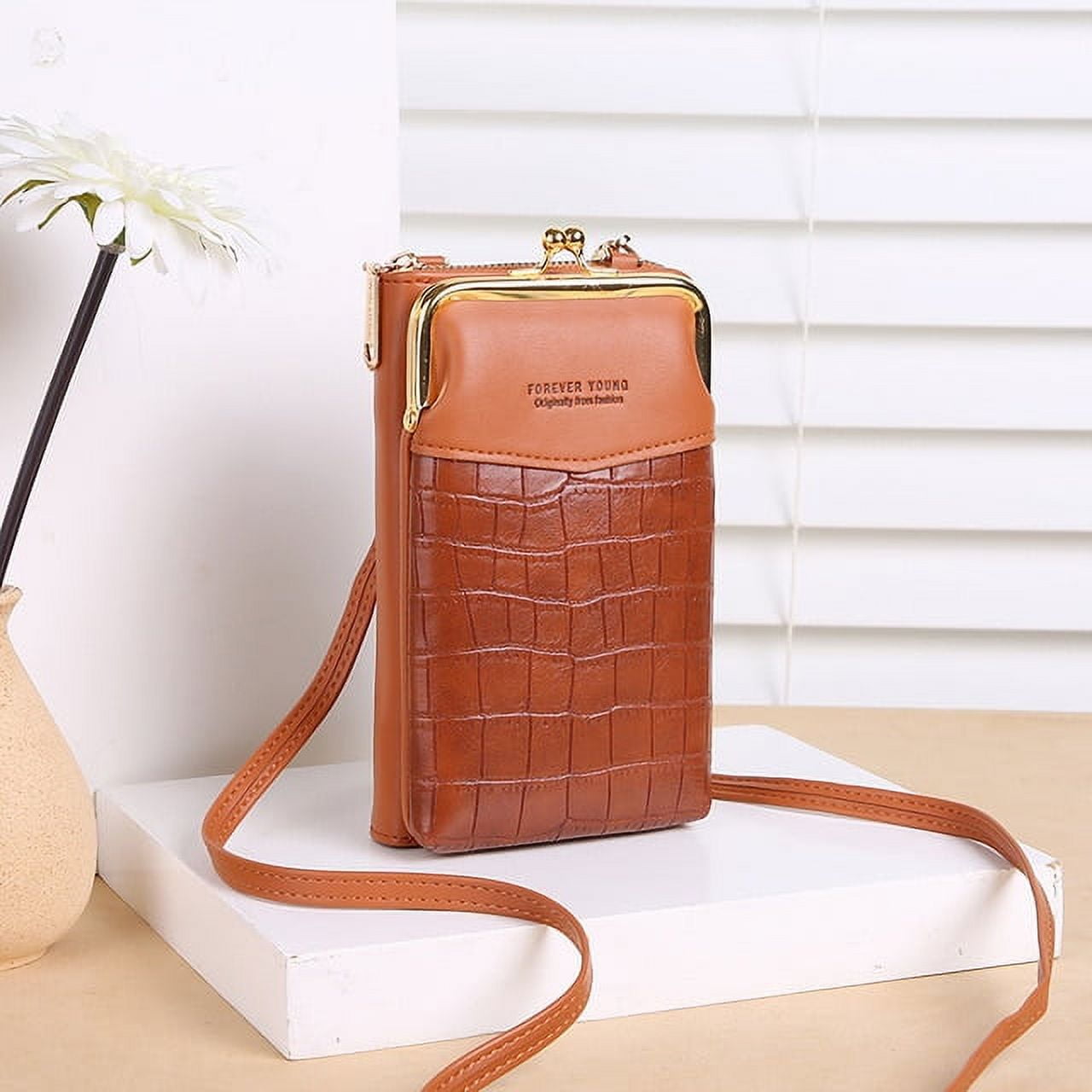 Geometric Pattern Small Crossbody Shoulder Bag With 3 pockets For  Women,Cellphone Bags Card Holder Purse And Handbags Wallet With Credit Card