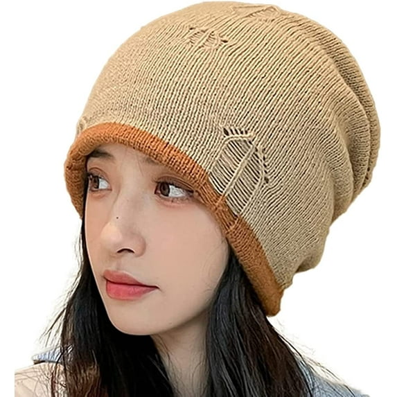 CoCopeaunt Women Beanie Skull Hat Slouchy Cable Knitted Warm Fuzzy Cap Stretch Thick Trendy Hats