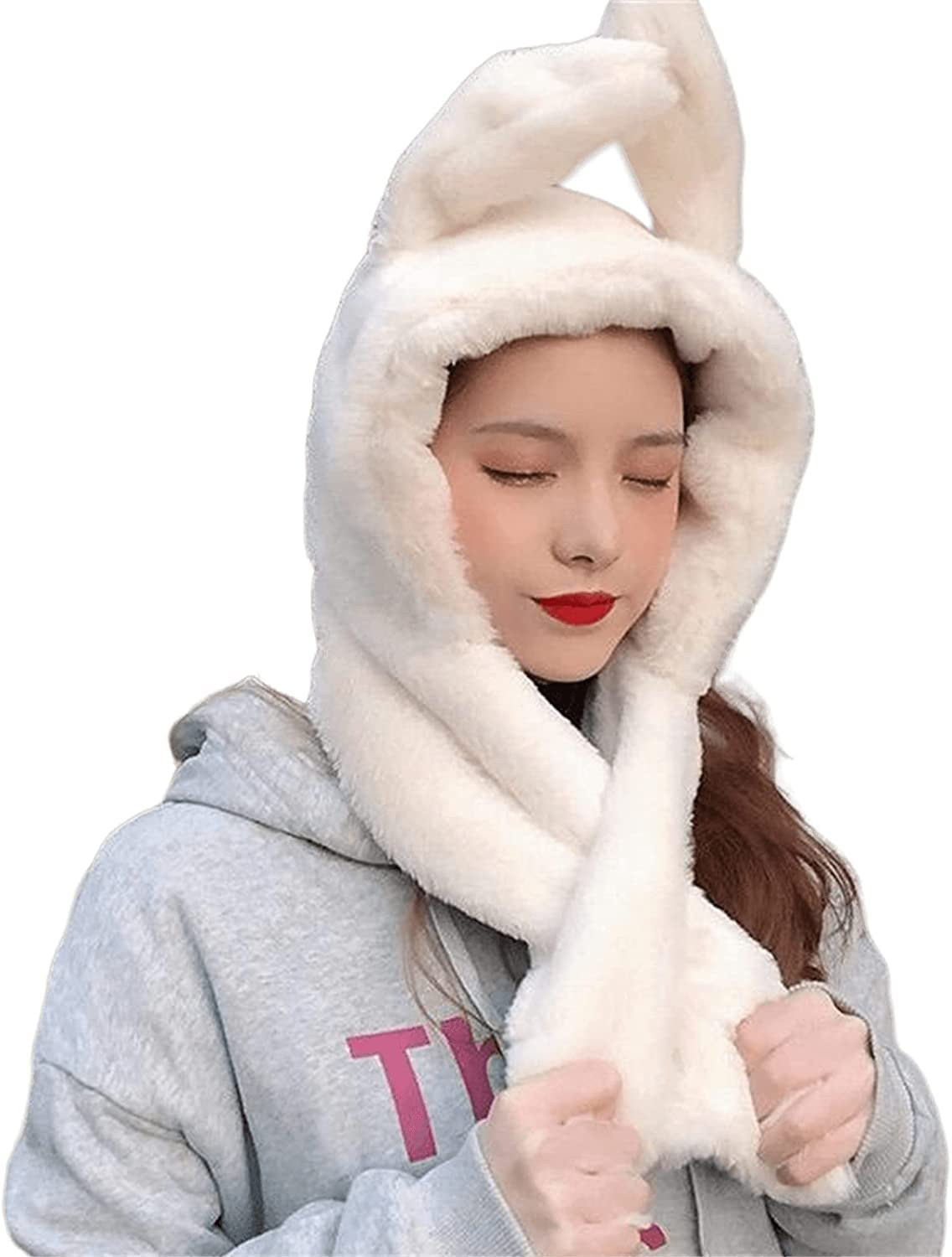 CoCopeaunt Women Bunny Ear Scarf Beanie Hat 2 in 1  display picture 1
