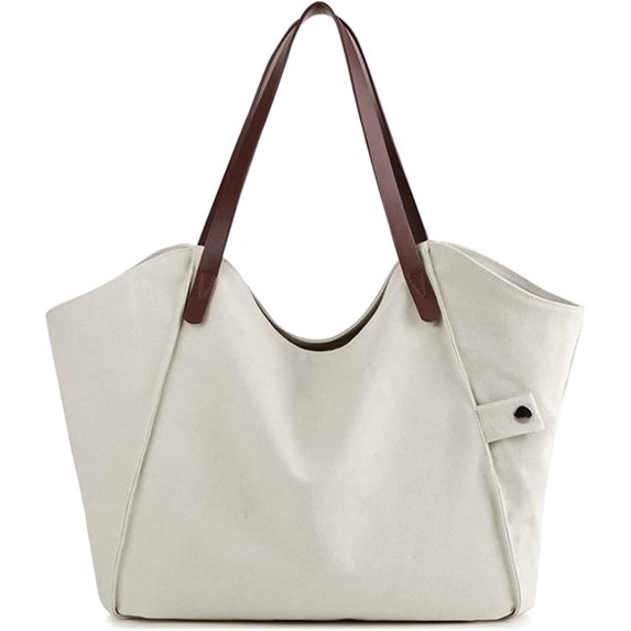 CoCopeaunt Women Chic Large Canvas Tote Shoulder Bag Vintage Casual Hobo Handbag Purse