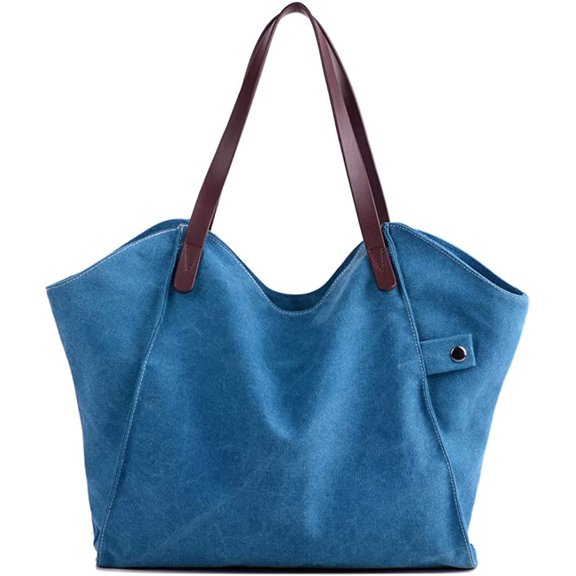 CoCopeaunt Women Chic Large Canvas Tote Shoulder Bag Vintage Casual Hobo Handbag Purse