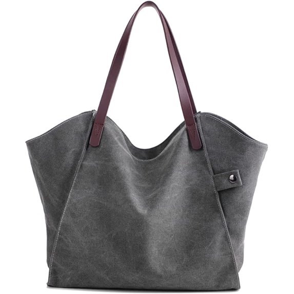 CoCopeaunt Women Chic Large Canvas Tote Shoulder Bag Vintage Casual Hobo Handbag Purse