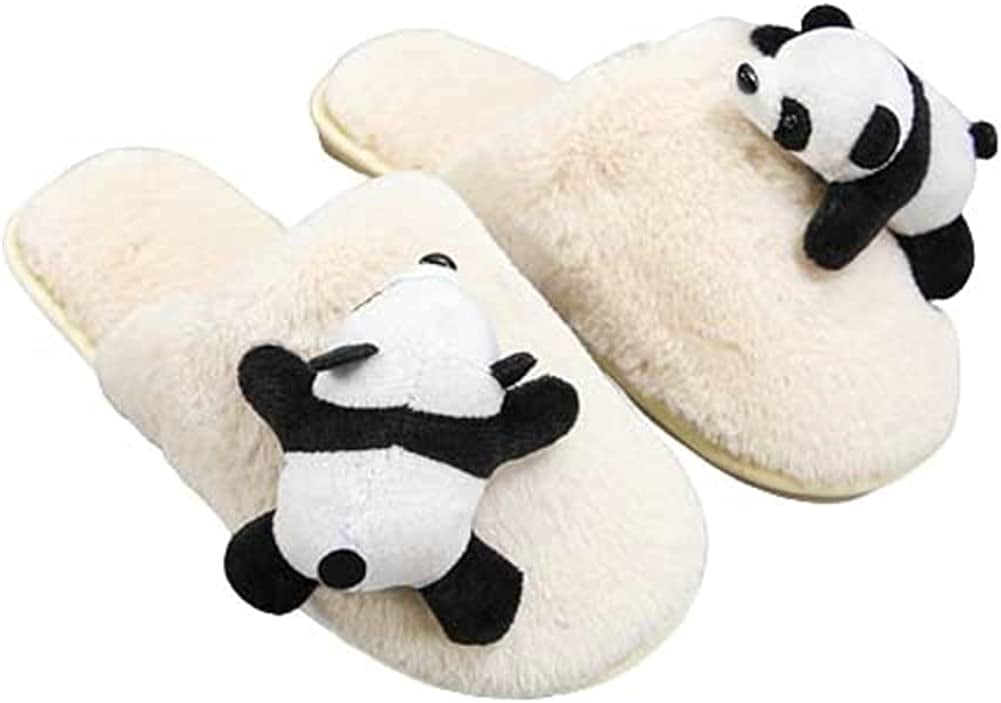 CoCopeaunt Women Cozy Cute Panda Animal Furry House Slippers Soft ...