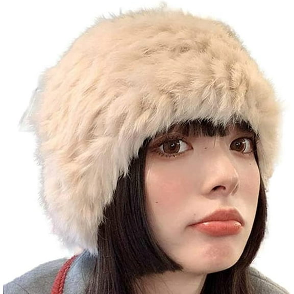 CoCopeaunt Women Cute Fuzzy Bucket Hat Fluffy Winter Cozy Wool Girls Students Fisherman Cap