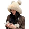 thumbnail image 1 of CoCopeaunt Women Cute Knit Hat Winter Fluffy Plush Lining Soft Warm Hats for Students Girls, 1 of 7