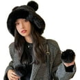 thumbnail image 1 of CoCopeaunt Women Cute Knit Hat Winter Fluffy Plush Lining Soft Warm Hats for Students Girls, 1 of 7