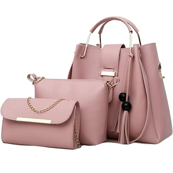 CoCopeaunt Women Fashion Tote Handbag Satchel 3pcs Purse Set Chic Bucket Shoulder Bag Clutch