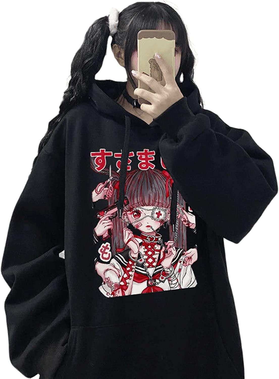 CoCopeaunt Men Y2K Harajuku Hoodie Kawaii Japanese Manga Aesthetic Fake Two  Piece Sweatshirt Anime Preppy Oversize Cute Pullover Tops 