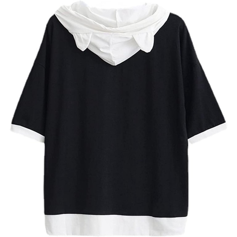 Japanese Short Sleeve Hoodie - Japanese Clothing