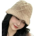 thumbnail image 1 of CoCopeaunt Women Knit Bucket Hat Slouchy Cable Warm Soft Cap Cute Thick Fisherman Hat, 1 of 7