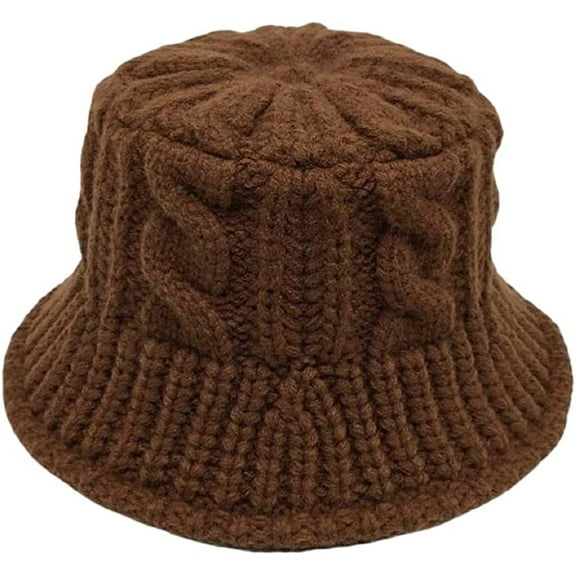 CoCopeaunt Women Knit Bucket Hat Trendy Fluffy Winter Cozy Fuzzy Girls Students Fisherman Cap