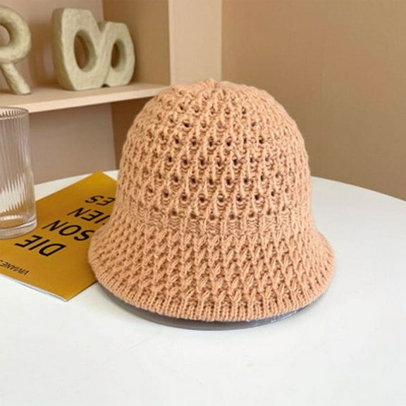 CoCopeaunt Women Korea Version Of The Tide Straight Tube Beggar Knitting Hat Autumn And Winter Fisherman Hat Clock-Shaped Wool Basin Hat