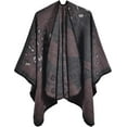 thumbnail image 1 of CoCopeaunt Women Leopard Shawl Wraps Winter Classic Poncho Sweater Cardigan Cape Open Front Long Coat Scarf, 1 of 5