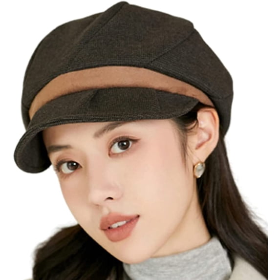 CoCopeaunt Women Newsboy Caps Casual Cozy Visor Beret Hat Retro Warm Vintage Cabbie Hat for Ladies Girls