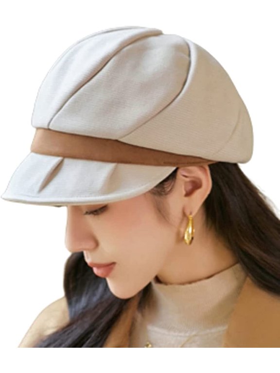Women Newsboy Caps Casual Cozy Visor Beret Hat Retro Warm Vintage Cabbie Hat for Ladies Girls