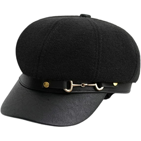 CoCopeaunt Women Newsboy Caps Casual Visor Beret Hat Cozy Retro Vintage Cabbie Hat with PU Brim