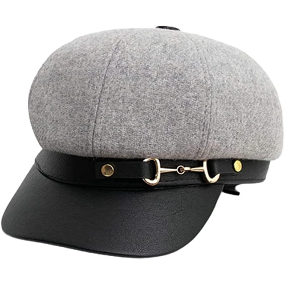 CoCopeaunt Women Newsboy Caps Casual Visor Beret Hat Cozy Retro Vintage Cabbie Hat with PU Brim