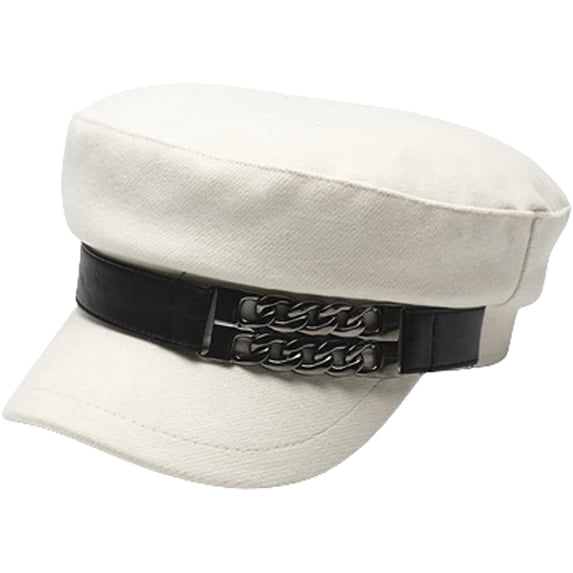 CoCopeaunt Women Newsboy Caps Retro Flat Cap Trendy Casual Visor Beret Hat Vintage Cabbie Hat with Chain