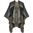 thumbnail image 1 of CoCopeaunt Women Pattern Shawl Warm Long Sweater Open Front Cardigan Coat Cape Wraps Retro Winter Scarf Blanket, 1 of 5