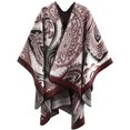 thumbnail image 1 of CoCopeaunt Women Patterned Shawl Wrapes Open Front Poncho Sweater Cardigan Blanket Warm Soft Scarf, 1 of 6