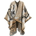 thumbnail image 1 of CoCopeaunt Women Patterned Shawl Wrapes Open Front Poncho Sweater Cardigan Blanket Warm Soft Scarf, 1 of 6