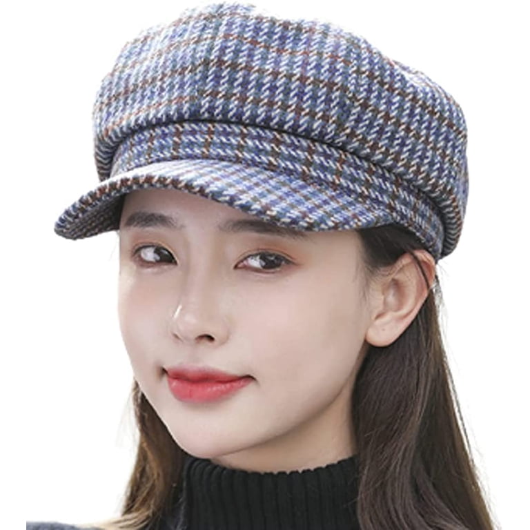 CoCopeaunt Women Plaid Newsboy Caps Casual Visor Beret Hat  display picture 1
