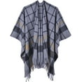 thumbnail image 1 of CoCopeaunt Women Plaid Shawl Wrap Poncho Double Side Split Large Shawl Scarf Winter Warm Fashion Shawl Blanket, 1 of 5