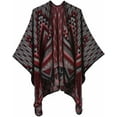 thumbnail image 1 of CoCopeaunt Women Plaid Shawl Wraps Retro Poncho Open Front Cardigan Sweater Cape Large Blanket Scarf, 1 of 7