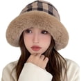 thumbnail image 1 of CoCopeaunt Women Plush Fluffy Bucket Hat Warm Winter Cozy Fuzzy Brim Girls Fisherman Cap, 1 of 6