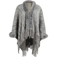 thumbnail image 1 of CoCopeaunt Women Poncho Shawls Warm Thick Fluffy Plush Tassels Cardigan Cape Coat, 1 of 7