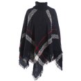 thumbnail image 1 of CoCopeaunt Women Pullover Shawl Wraps High Collar Loop Yarn Poncho Winter Plaid Sweater Cardigan Cape, 1 of 6