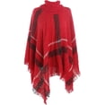 thumbnail image 1 of CoCopeaunt Women Pullover Shawl Wraps High Collar Loop Yarn Poncho Winter Plaid Sweater Cardigan Cape, 1 of 6