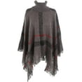 thumbnail image 1 of CoCopeaunt Women Pullover Shawl Wraps High Collar Loop Yarn Poncho Winter Plaid Sweater Cardigan Cape, 1 of 6