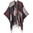 thumbnail image 1 of CoCopeaunt Women Retro Shawl Wraps Sweater Long Cardigan Poncho Open Front Coat Scarf Blanket, 1 of 6