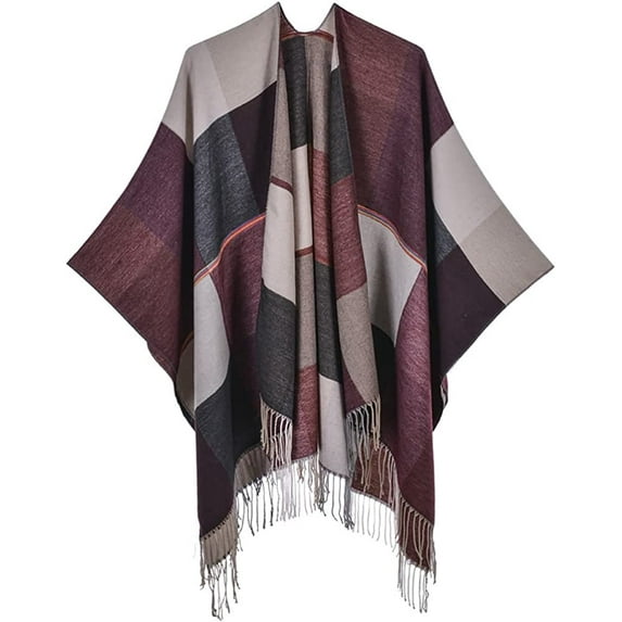 CoCopeaunt Women Retro Shawl Wraps Sweater Long Cardigan Poncho Open Front Coat Scarf Blanket