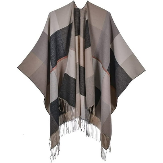 CoCopeaunt Women Retro Shawl Wraps Sweater Long Cardigan Poncho Open Front Coat Scarf Blanket