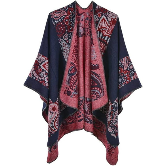 CoCopeaunt Women Shawl Wraps Open Front Poncho Winter Soft Sweater Cardigan Blanket Cape