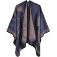thumbnail image 1 of CoCopeaunt Women Shawl Wraps Plaid Poncho Blanket Open Front Sweater Cardigan Cape Fleece Scarf Coat, 1 of 6