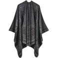 thumbnail image 1 of CoCopeaunt Women Shawl Wraps Poncho Soft Cardigan Sweaters Open Front Coat Winter Long Scarf Blanket, 1 of 2