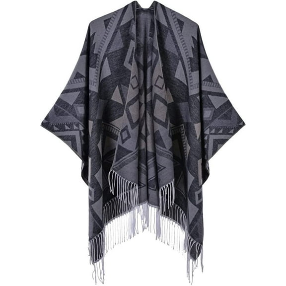 CoCopeaunt Women Shawl Wraps Tassel Poncho Open Front Sweater Cardigan Blanket Cape