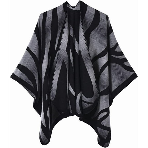CoCopeaunt Women Shawl Wraps Zebra Poncho Open Front Cardigan Sweater Coat Cape Blanket Scarf