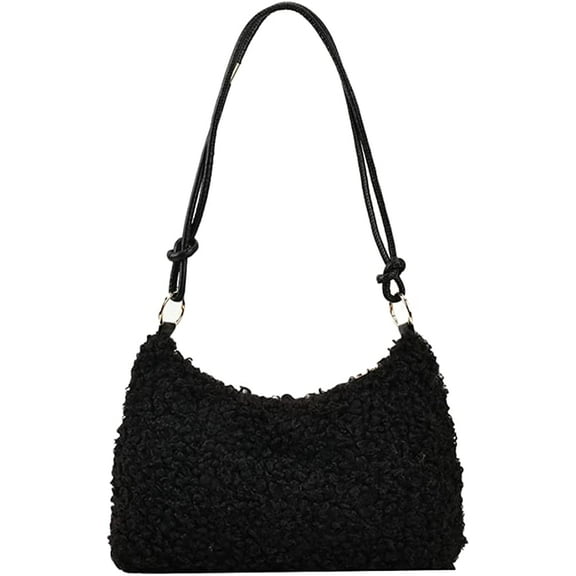 CoCopeaunt Women Tote Bag Cute Stylish Casual Shoulder Bag Fuzzy Plush Quilted Student Handbag