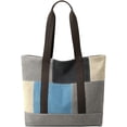 thumbnail image 1 of CoCopeaunt Women Trendy Color Contrast Grid Hobo Tote Bag Retro Canvas Shoulder Bag Satchel Big Capacity, 1 of 5