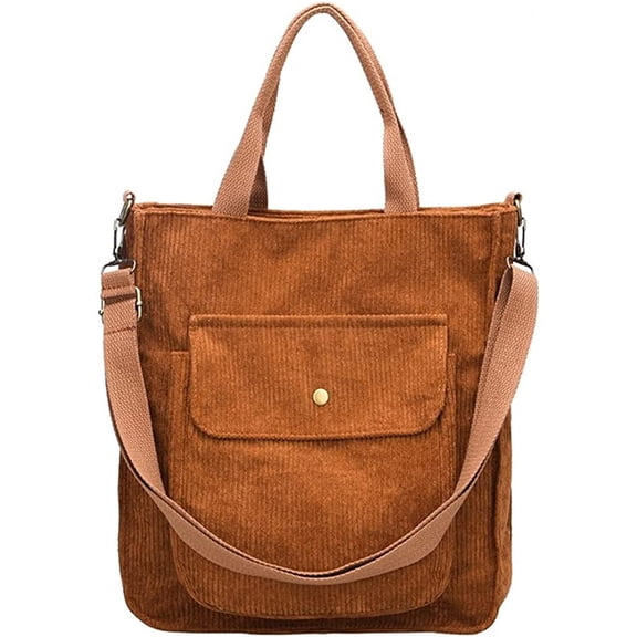 CoCopeaunt Women Trendy Corduroy Hobo Tote Bag Retro Shoulder Bag Big Capacity with Multi Pocket