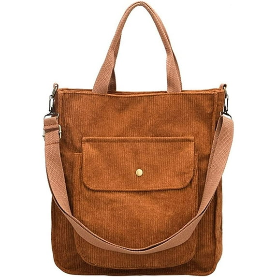 CoCopeaunt Women Trendy Corduroy Hobo Tote Bag Retro Shoulder Bag Big Capacity with Multi Pocket