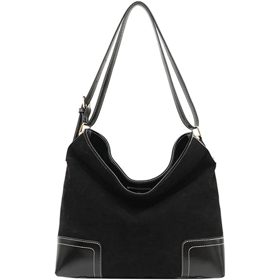 CoCopeaunt Women Vintage Boston Bag Fashion Frosted PU Leather Canvas Shoulder Bag Purse